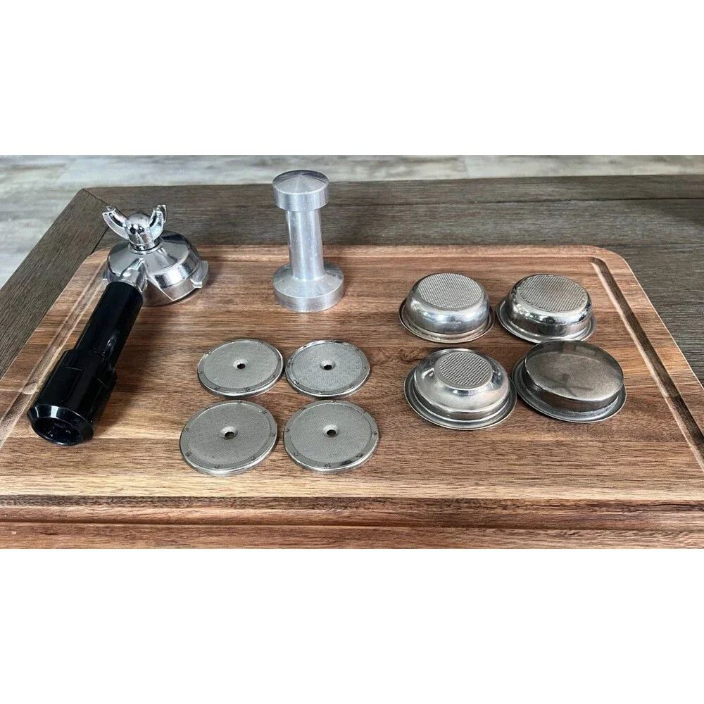 58mm Portafilter Double Espresso Accessory Lot Heavy Tamper Baskets and Screens